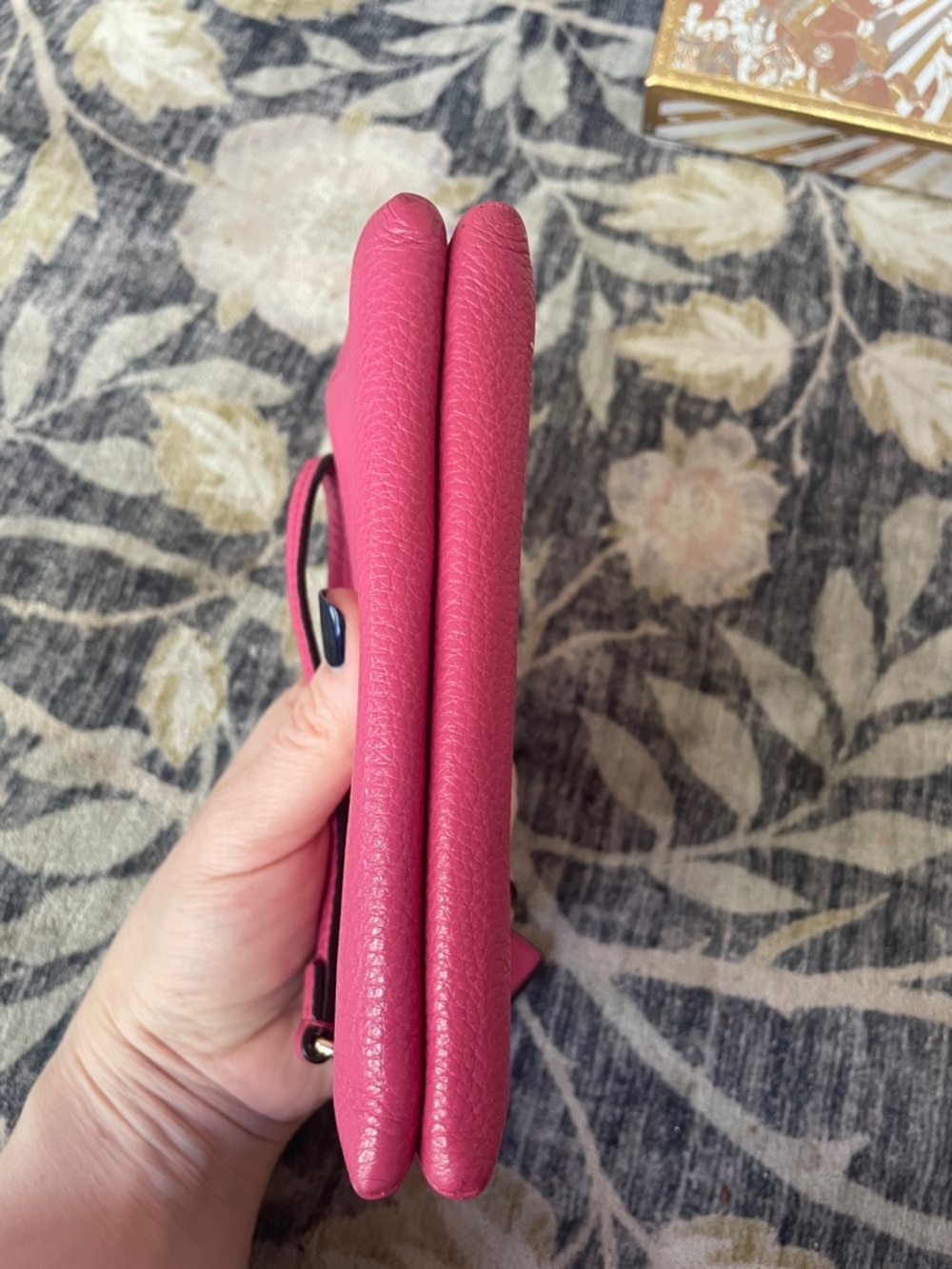 Coach Pink Pebbled Leather Wristlet Clutch Two Compartments Zippered - Picture 14 of 14